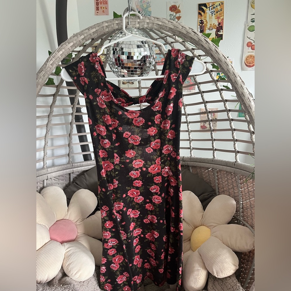 black floral dress